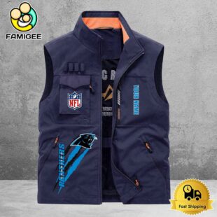 NFL Carolina Panthers Breathable Summer Sleeveless Jacket, Fishing Vest