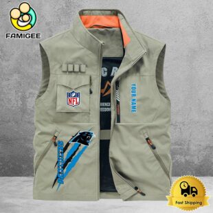 NFL Carolina Panthers Breathable Summer Sleeveless Jacket, Fishing Vest