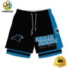 NFL Carolina Panthers Team Logo Custom Name Double-deck Sport Shorts