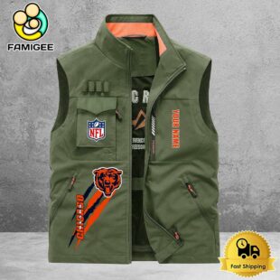 NFL Chicago Bears Breathable Summer Sleeveless Jacket, Fishing Vest