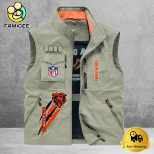 NFL Chicago Bears Breathable Summer Sleeveless Jacket, Fishing Vest