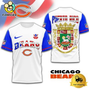 NFL Chicago Bears Puerto Rican Heritage Day 3D Shirt