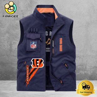 NFL Cincinnati Bengals Breathable Summer Sleeveless Jacket, Fishing Vest