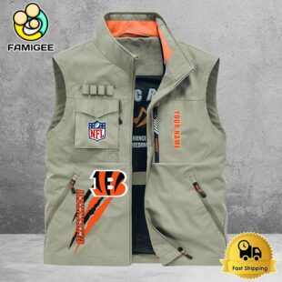 NFL Cincinnati Bengals Breathable Summer Sleeveless Jacket, Fishing Vest