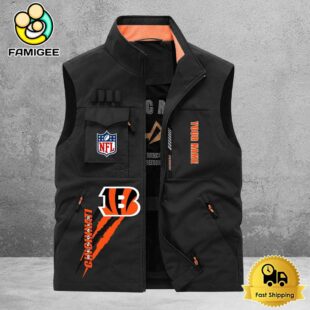 NFL Cincinnati Bengals Breathable Summer Sleeveless Jacket, Fishing Vest