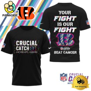 NFL Cincinnati Bengals Crucial Catch Intercept Cancer T-Shirt