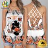 NFL Cincinnati Bengals Mickey Mouse Summer Rebel Fashion Criss Cross Tank Top