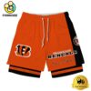 NFL Cincinnati Bengals Team Logo Custom Name Double-deck Sport Shorts