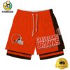NFL Cleveland Browns Team Logo Custom Name Double-deck Sport Shorts