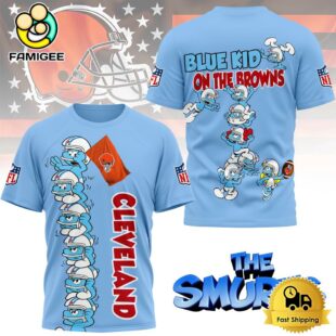 NFL Cleveland Browns The Smurfs Movie 3D T-Shirt