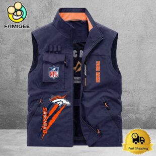 NFL Denver Broncos Breathable Summer Sleeveless Jacket, Fishing Vest