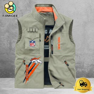 NFL Denver Broncos Breathable Summer Sleeveless Jacket, Fishing Vest