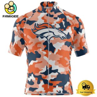 NFL Denver Broncos Custom Name Colorful Camo Cycling Jersey, Cycling Shirts