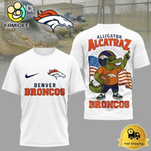 NFL Denver Broncos Dangerous Alligator Alcatraz 3D Shirt
