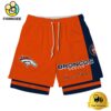 NFL Denver Broncos Team Logo Custom Name Double-deck Sport Shorts