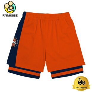 NFL Denver Broncos Team Logo Custom Name Double-deck Sport Shorts