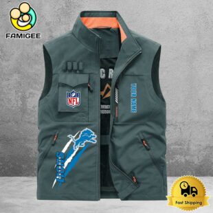 NFL Detroit Lions Breathable Summer Sleeveless Jacket, Fishing Vest