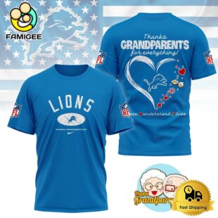 NFL Detroit Lions Happy National Grandparents Day 3D Shirt