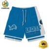 NFL Detroit Lions Team Logo Custom Name Double-deck Sport Shorts