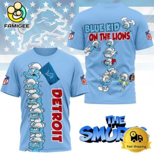 NFL Detroit Lions The Smurfs Movie 3D T-Shirt