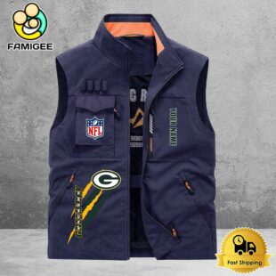 NFL Green Bay Packers Breathable Summer Sleeveless Jacket, Fishing Vest