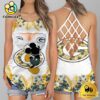 NFL Green Bay Packers Mickey Mouse Summer Rebel Fashion Criss Cross Tank Top
