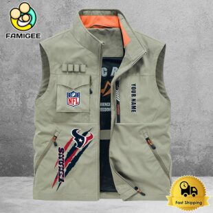 NFL Houston Texans Breathable Summer Sleeveless Jacket, Fishing Vest