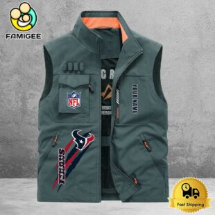 NFL Houston Texans Breathable Summer Sleeveless Jacket, Fishing Vest