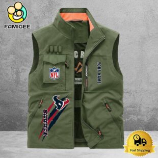 NFL Houston Texans Breathable Summer Sleeveless Jacket, Fishing Vest