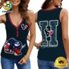 NFL Houston Texans Mascot New 2025 Women V-Neck Ribbed Tank Top