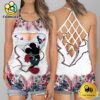 NFL Houston Texans Mickey Mouse Summer Rebel Fashion Criss Cross Tank Top