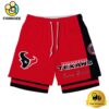 NFL Houston Texans Team Logo Custom Name Double-deck Sport Shorts