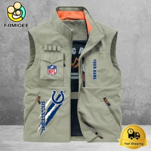 NFL Indianapolis Colts Breathable Summer Sleeveless Jacket, Fishing Vest
