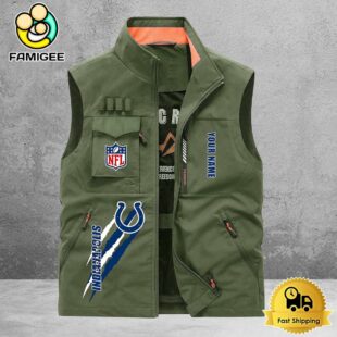 NFL Indianapolis Colts Breathable Summer Sleeveless Jacket, Fishing Vest