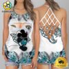NFL Jacksonville Jaguars Mickey Mouse Summer Rebel Fashion Criss Cross Tank Top