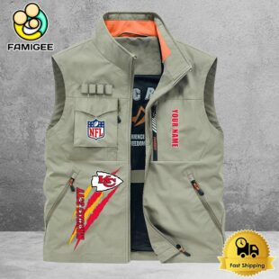 NFL Kansas City Chiefs Breathable Summer Sleeveless Jacket, Fishing Vest