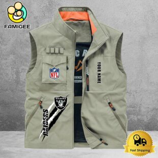 NFL Las Vegas Raiders Breathable Summer Sleeveless Jacket, Fishing Vest