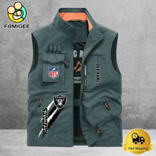 NFL Las Vegas Raiders Breathable Summer Sleeveless Jacket, Fishing Vest