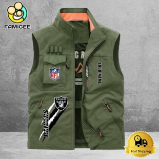 NFL Las Vegas Raiders Breathable Summer Sleeveless Jacket, Fishing Vest