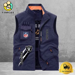 NFL Las Vegas Raiders Breathable Summer Sleeveless Jacket, Fishing Vest