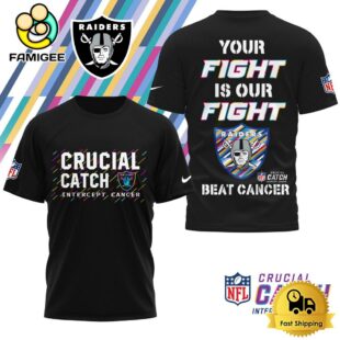 NFL Las Vegas Raiders Crucial Catch Intercept Cancer T-Shirt