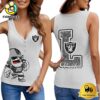 NFL Las Vegas Raiders Mascot New 2025 Women V-Neck Ribbed Tank Top