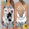 NFL Las Vegas Raiders Mickey Mouse Summer Rebel Fashion Criss Cross Tank Top