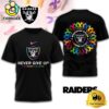 NFL Las Vegas Raiders Never Give Up Fight Cancer In All Colors 3D Shirt