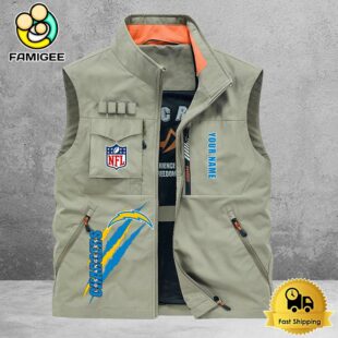 NFL Los Angeles Chargers Breathable Summer Sleeveless Jacket, Fishing Vest
