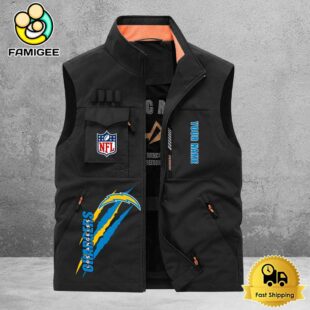 NFL Los Angeles Chargers Breathable Summer Sleeveless Jacket, Fishing Vest