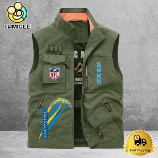 NFL Los Angeles Chargers Breathable Summer Sleeveless Jacket, Fishing Vest