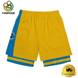 NFL Los Angeles Chargers Team Logo Custom Name Double-deck Sport Shorts