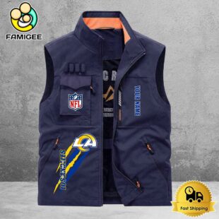 NFL Los Angeles Rams Breathable Summer Sleeveless Jacket, Fishing Vest