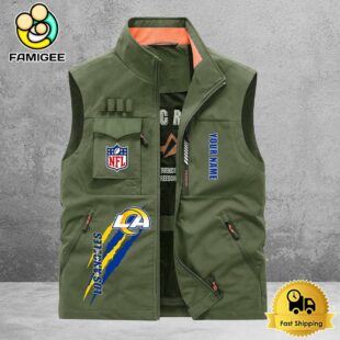 NFL Los Angeles Rams Breathable Summer Sleeveless Jacket, Fishing Vest
